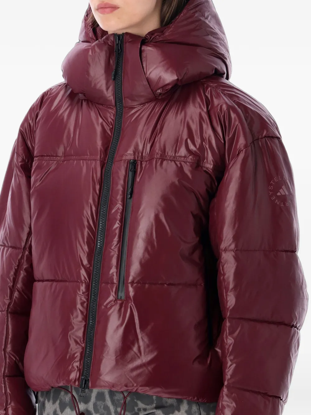 adidas by Stella McCartney quilted hooded jacket Rood