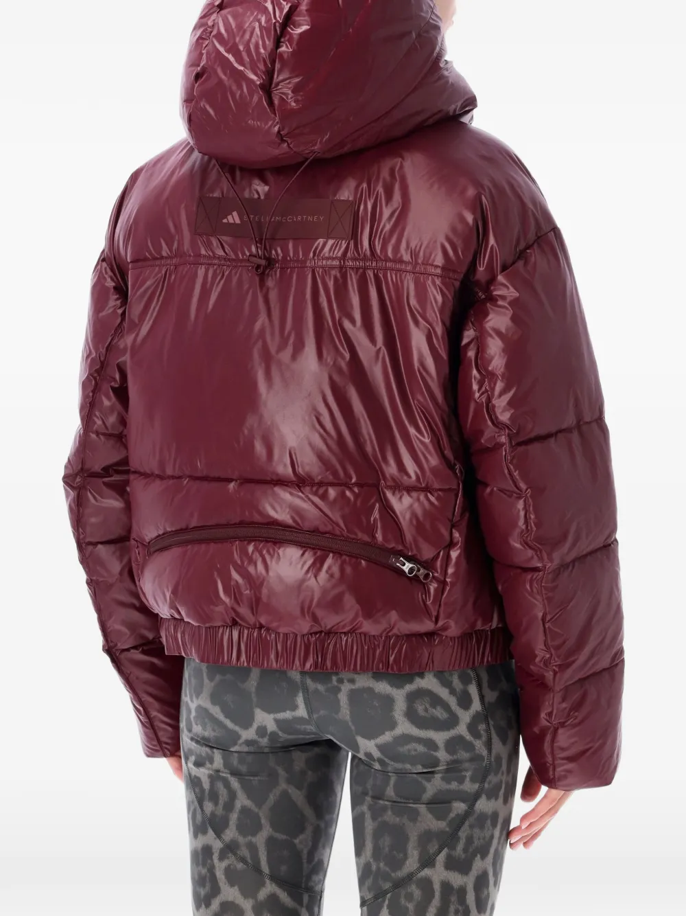 adidas by Stella McCartney quilted hooded jacket Rood