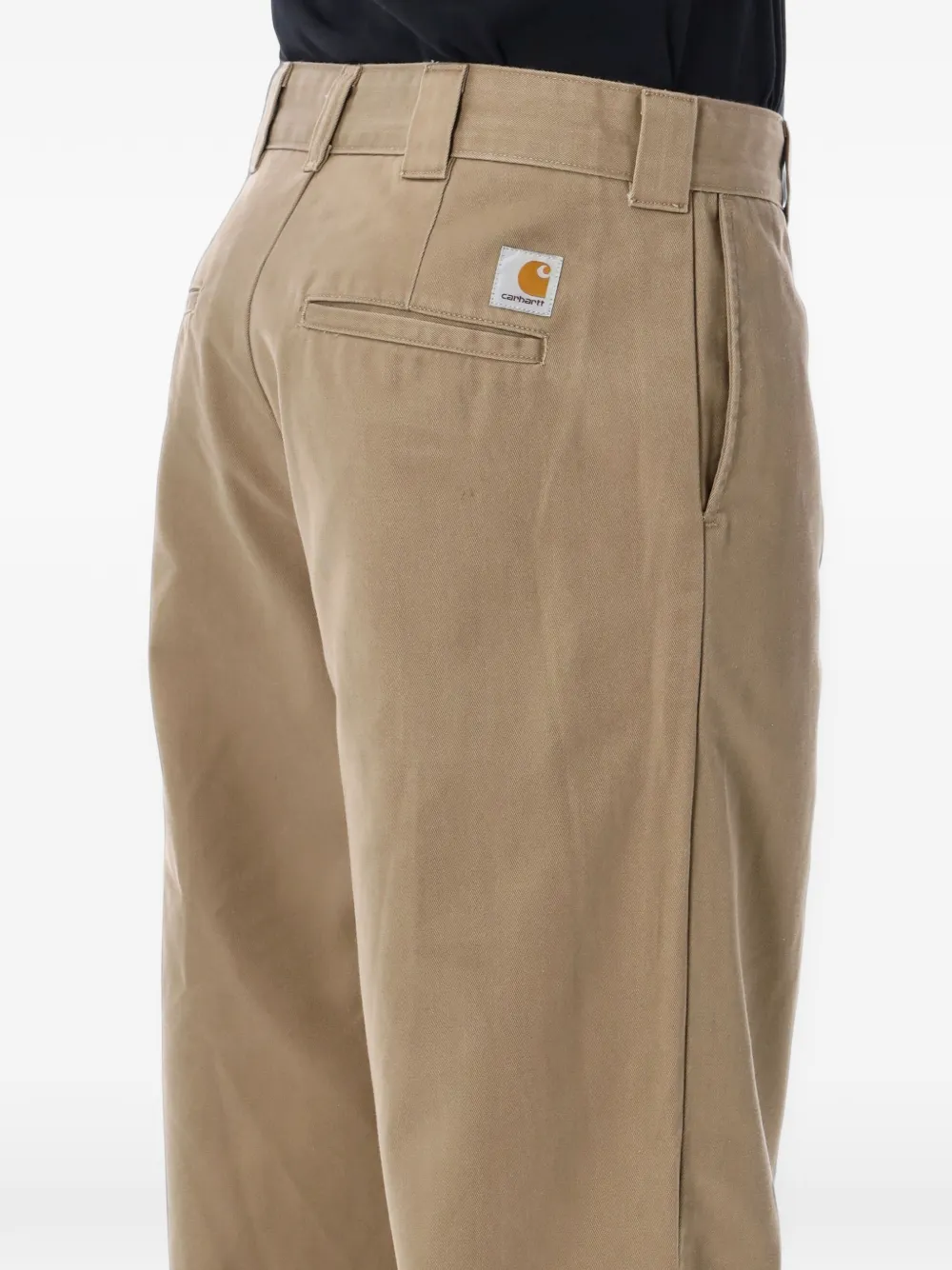 Carhartt WIP logo-patch straight-leg trousers Beige