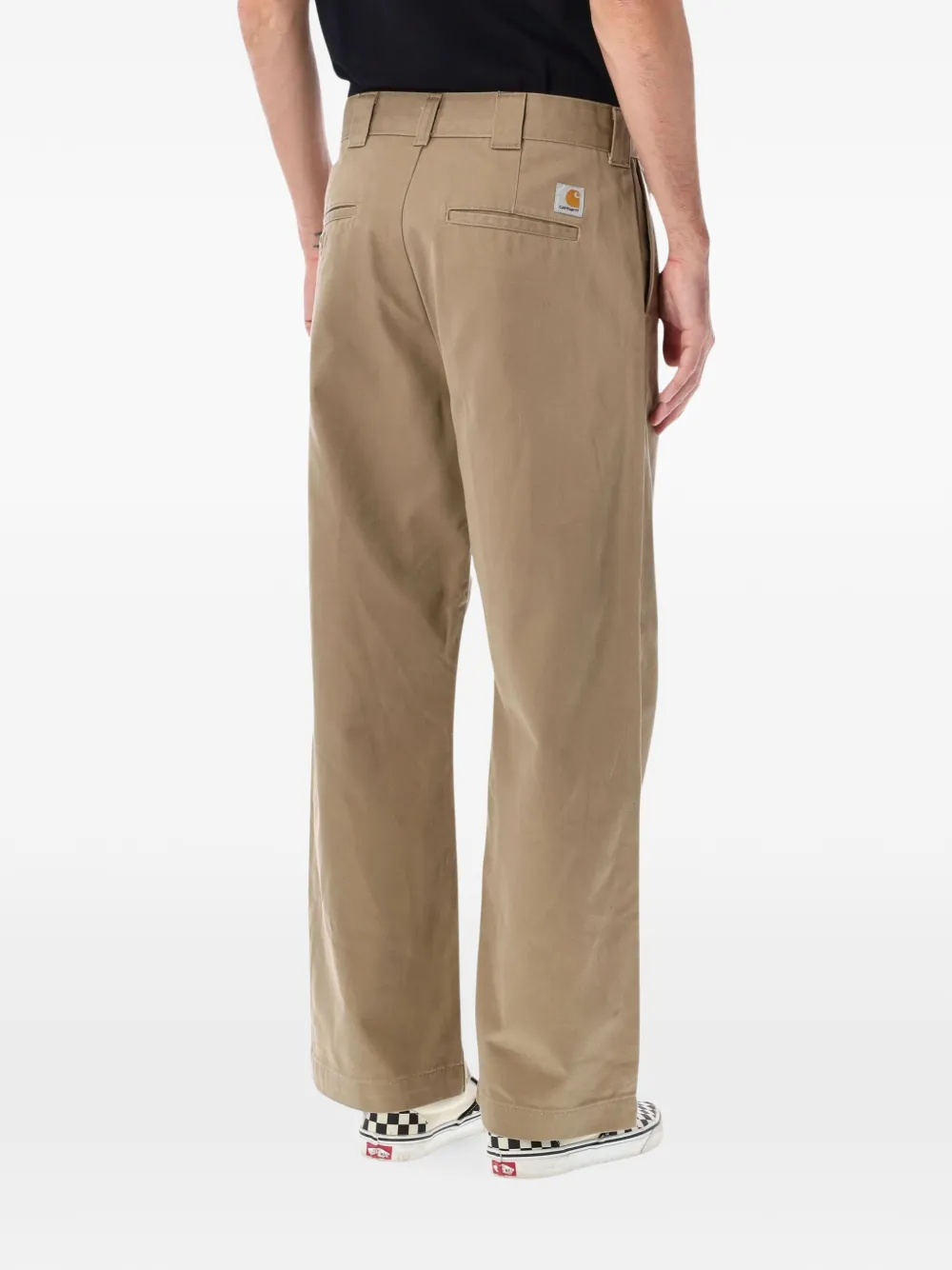 Carhartt WIP logo-patch straight-leg trousers Beige