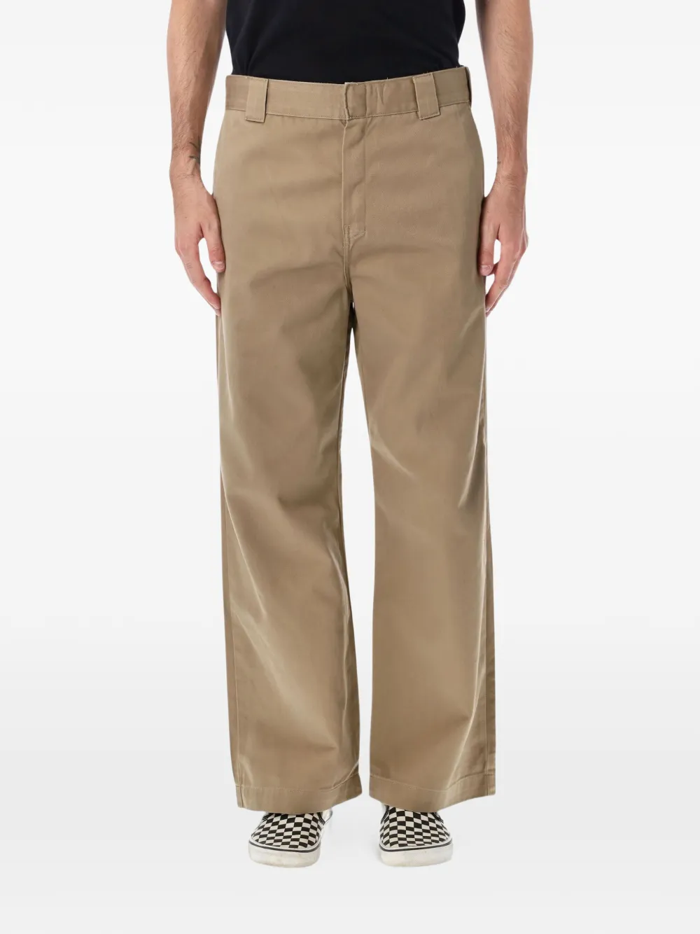 Carhartt WIP logo-patch straight-leg trousers Beige