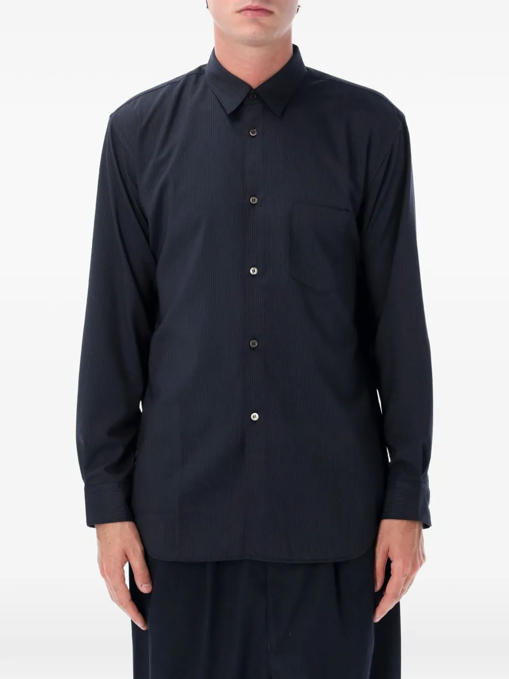 Comme Des Garçons Shirt pinstripe-pattern chest-pocket shirt - Blu