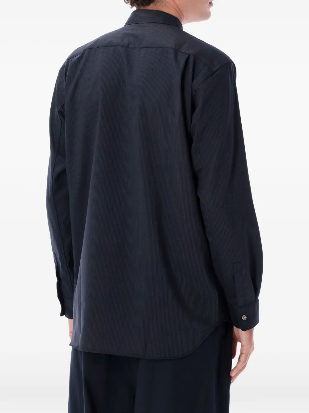 Comme Des Garçons Shirt Overhemd met krijtstreep en borstzak Blauw