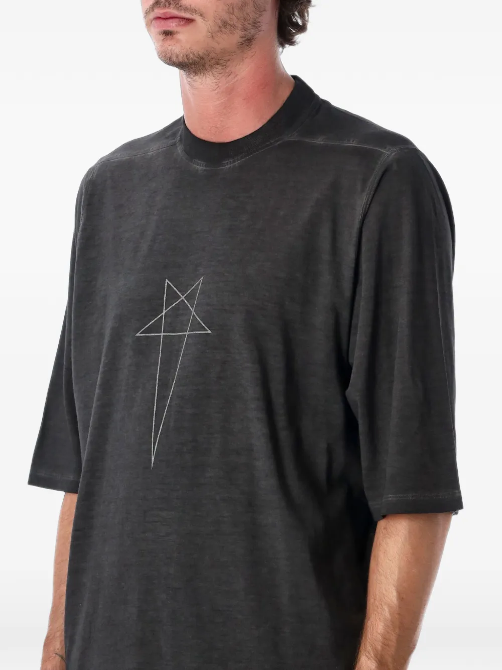 Rick Owens DRKSHDW Oversized T-shirt met pentagram-print Zwart