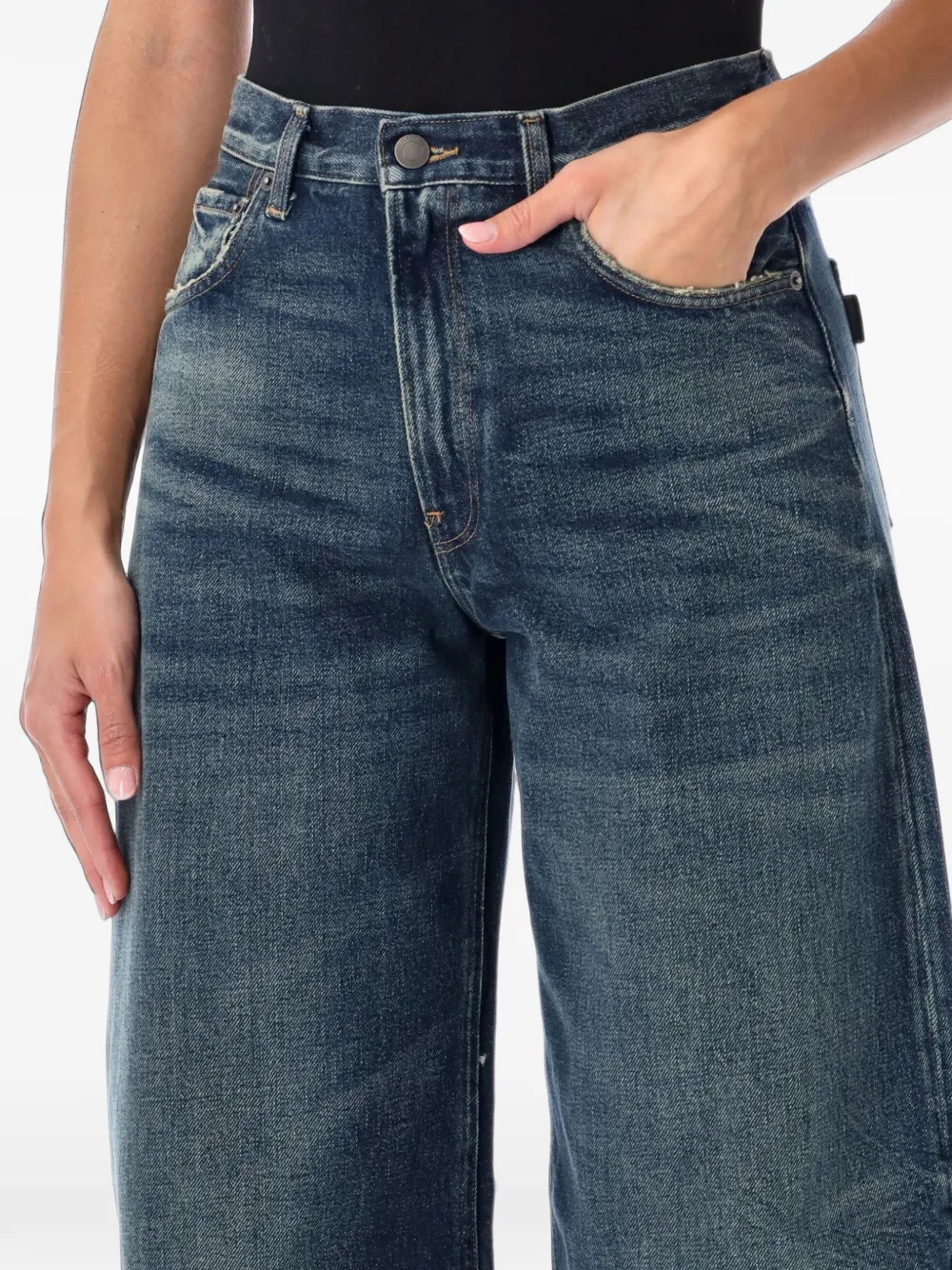 Haikure Bibi jeans met toelopende pijpen vervaagd effect en whisker-effect Blauw