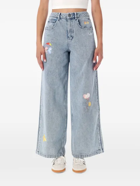 adidas embroidered Trefoil-logo jeans