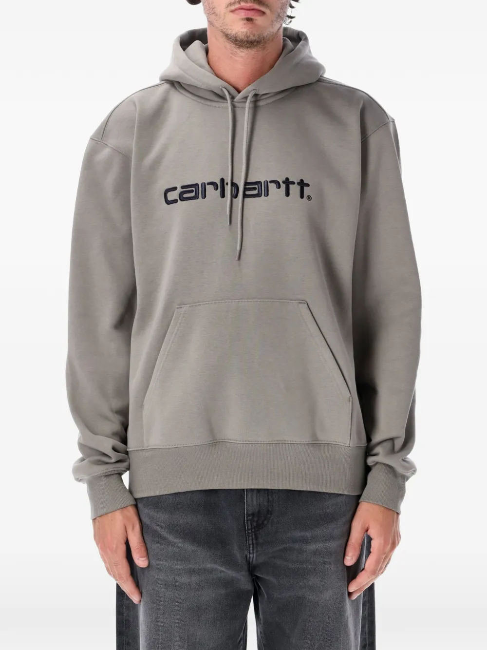 Carhartt WIP logo-embroidered drawstring hoodie - Grigio
