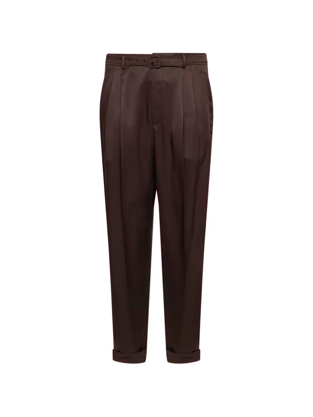 Saint Laurent belted pleated trousers - Braun
