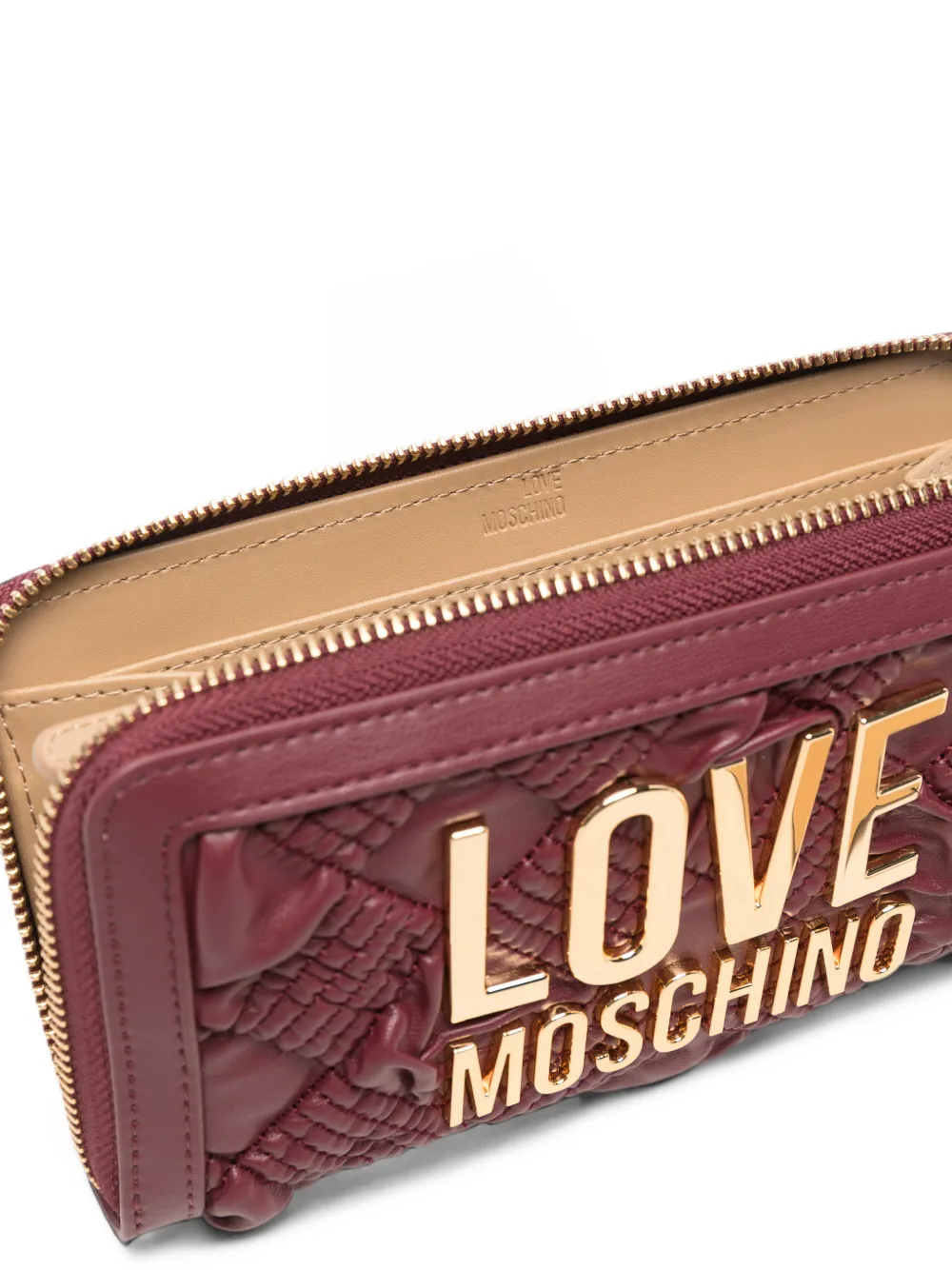 Love Moschino Gevoerde portemonnee met logoplakkaat Rood