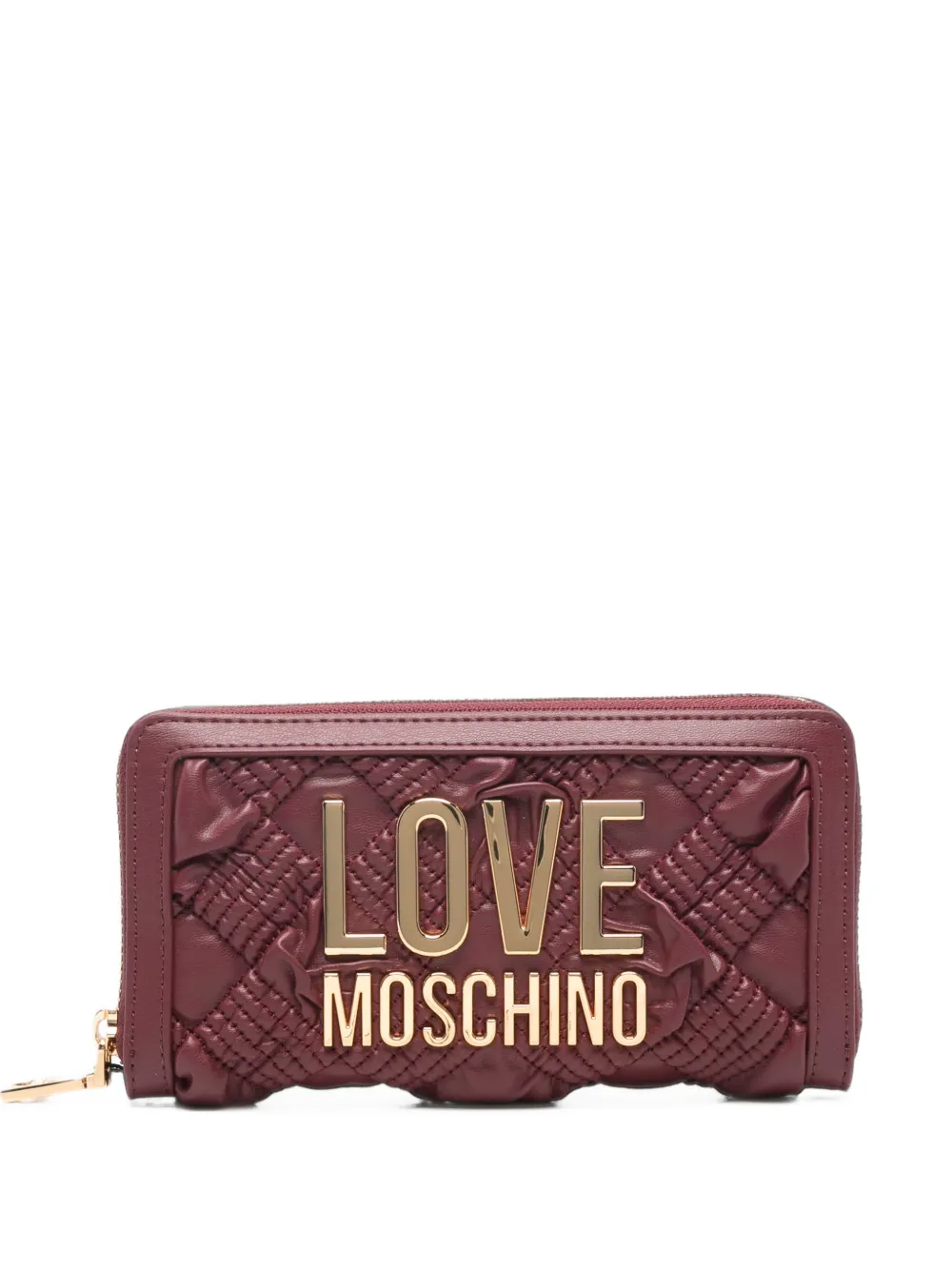 Love Moschino logo-plaque quilted wallet - Rosso