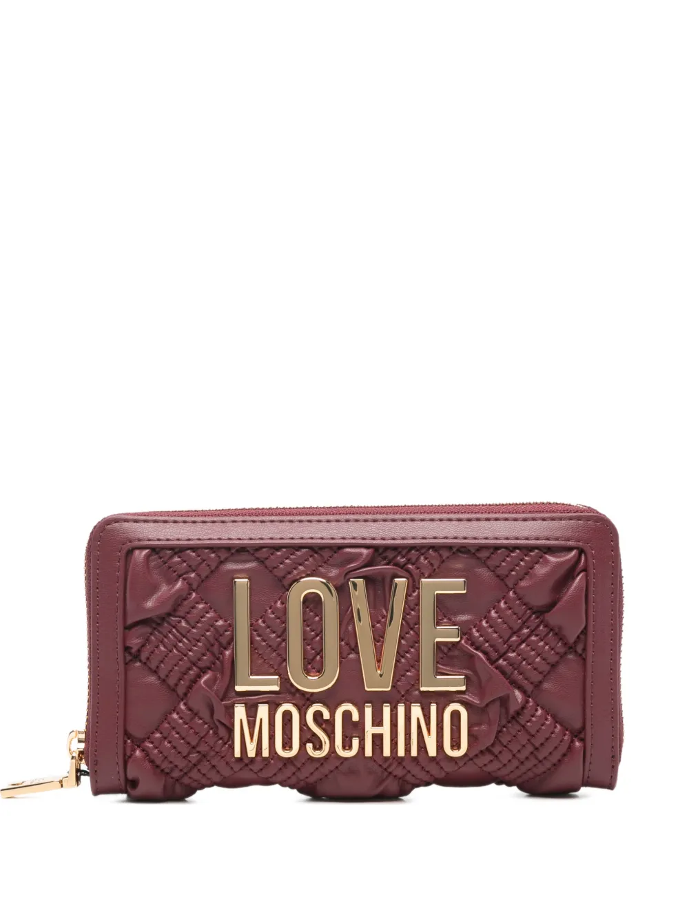 Love Moschino logo-plaque quilted wallet - Rosso