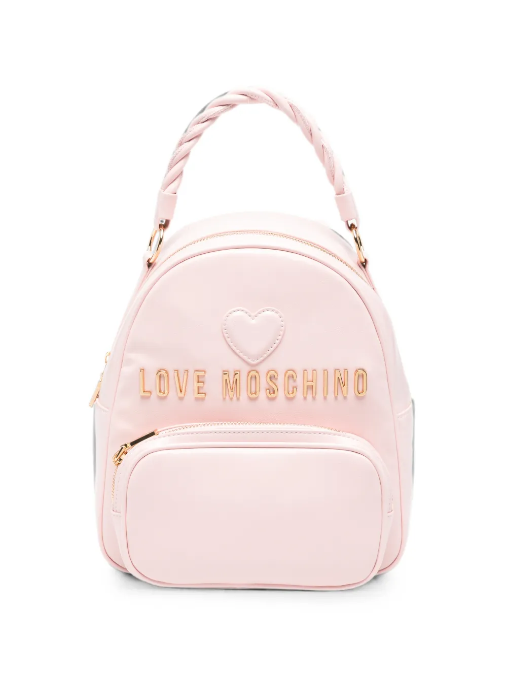 Love Moschino logo-plaque heart-patch backpack - Rosa