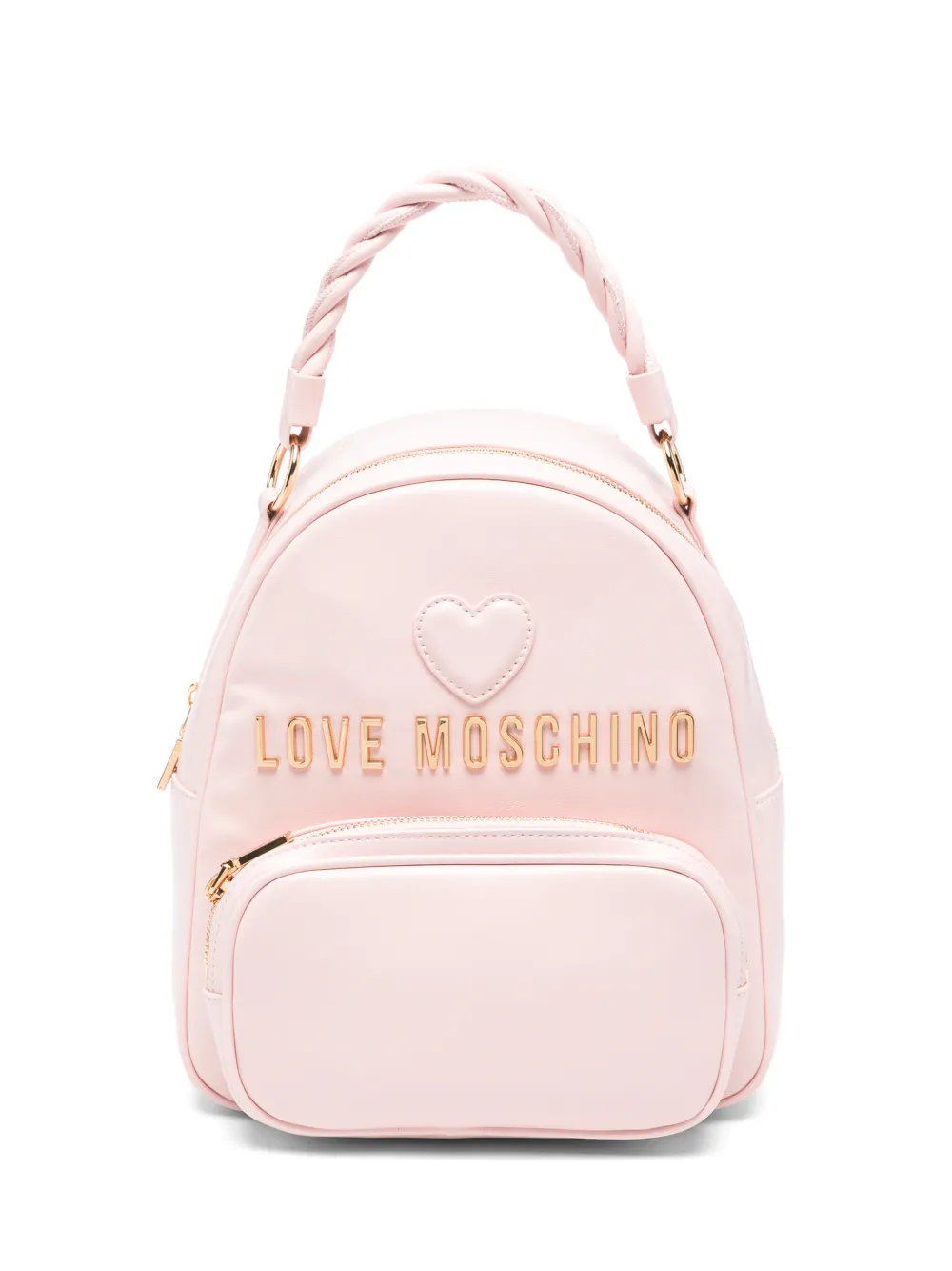Love Moschino logo-plaque heart-patch backpack - Rosa