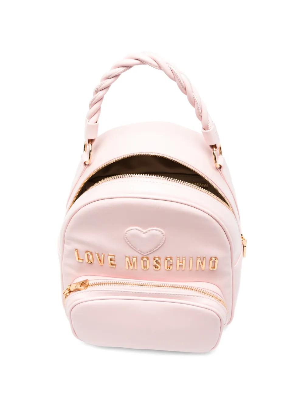 Love Moschino Rugzak met hartpatch en logoplakkaat Roze