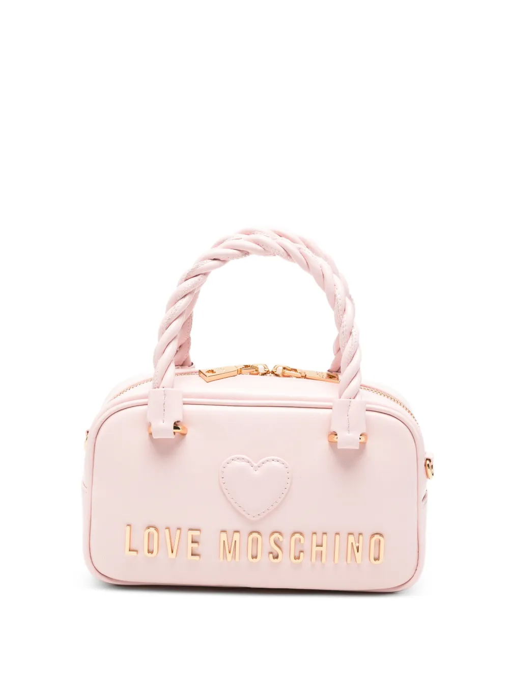 Love Moschino heart-patch logo-lettering tote bag - Rosa