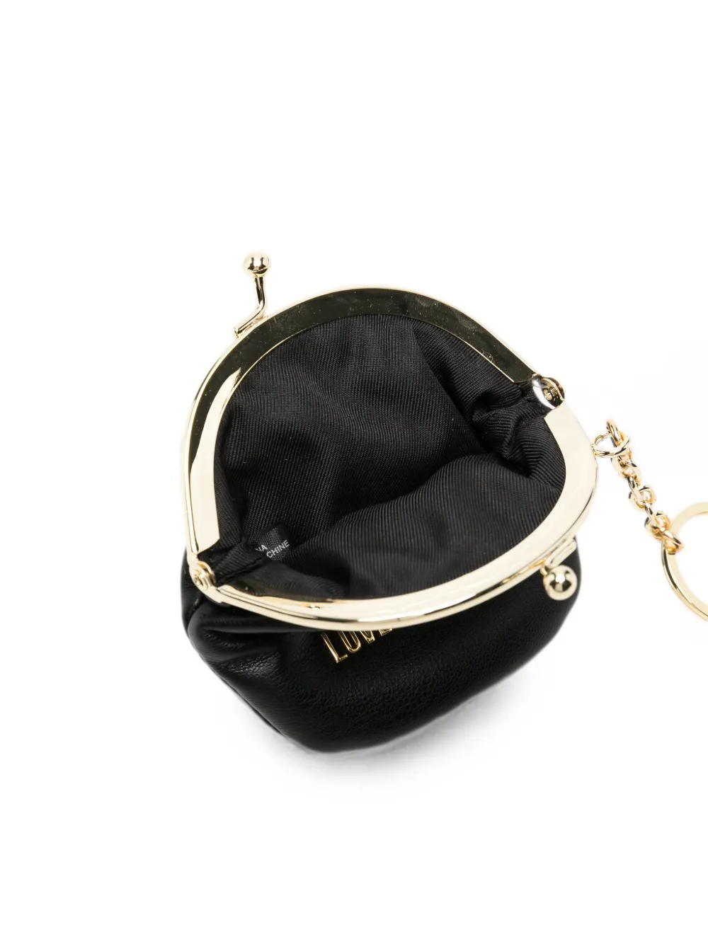 Love Moschino Portemonnee met logo-plakkaat en clipsluiting Zwart