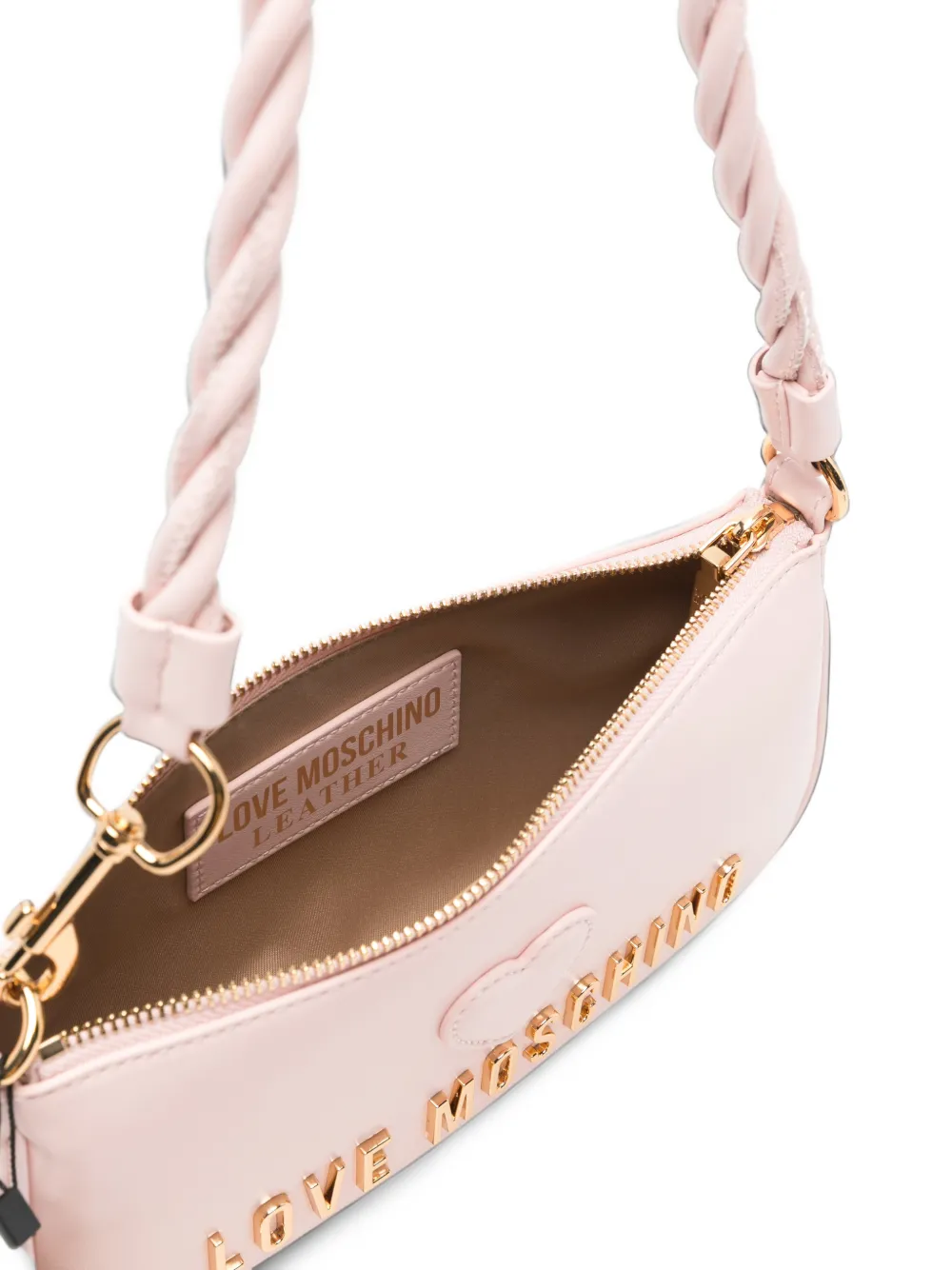 Love Moschino logo-plaque heart-patch tote bag Roze