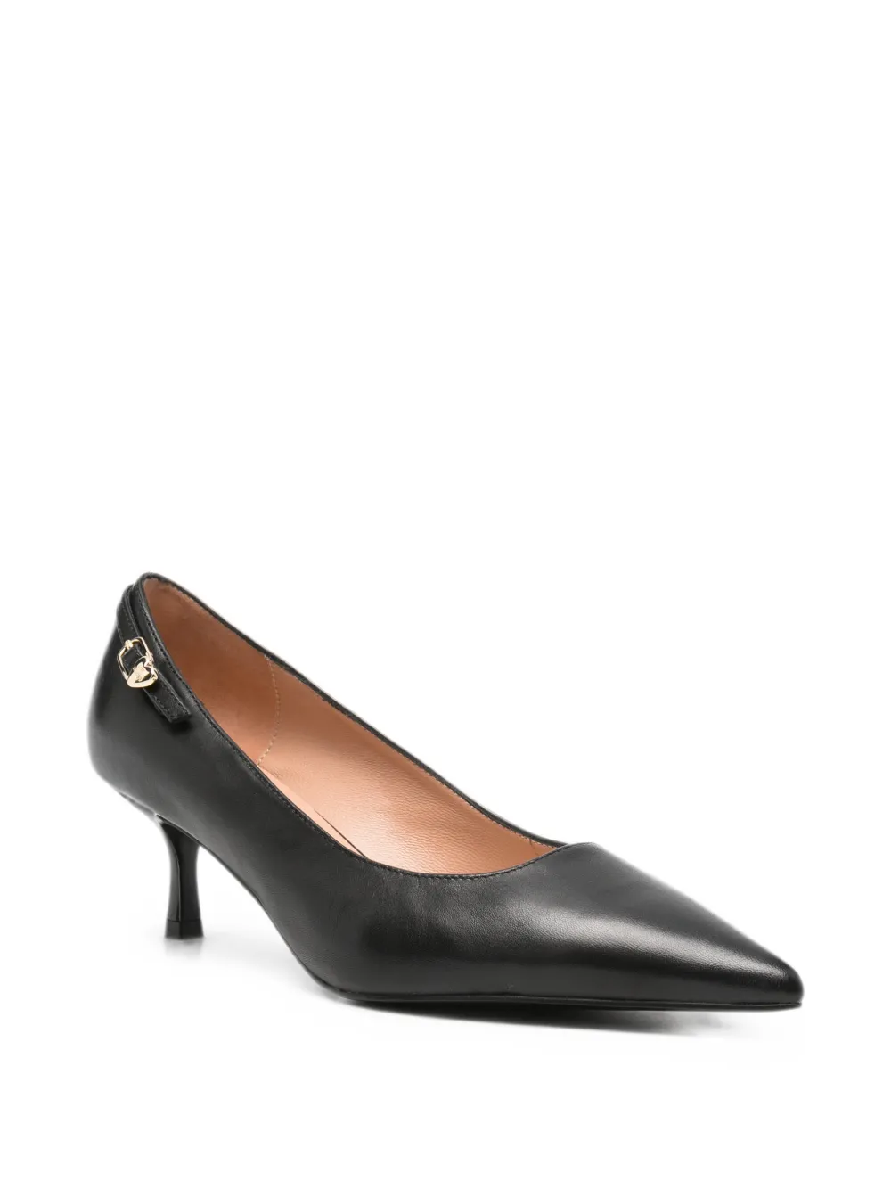 Love Moschino pointed-toe leather pumps Zwart