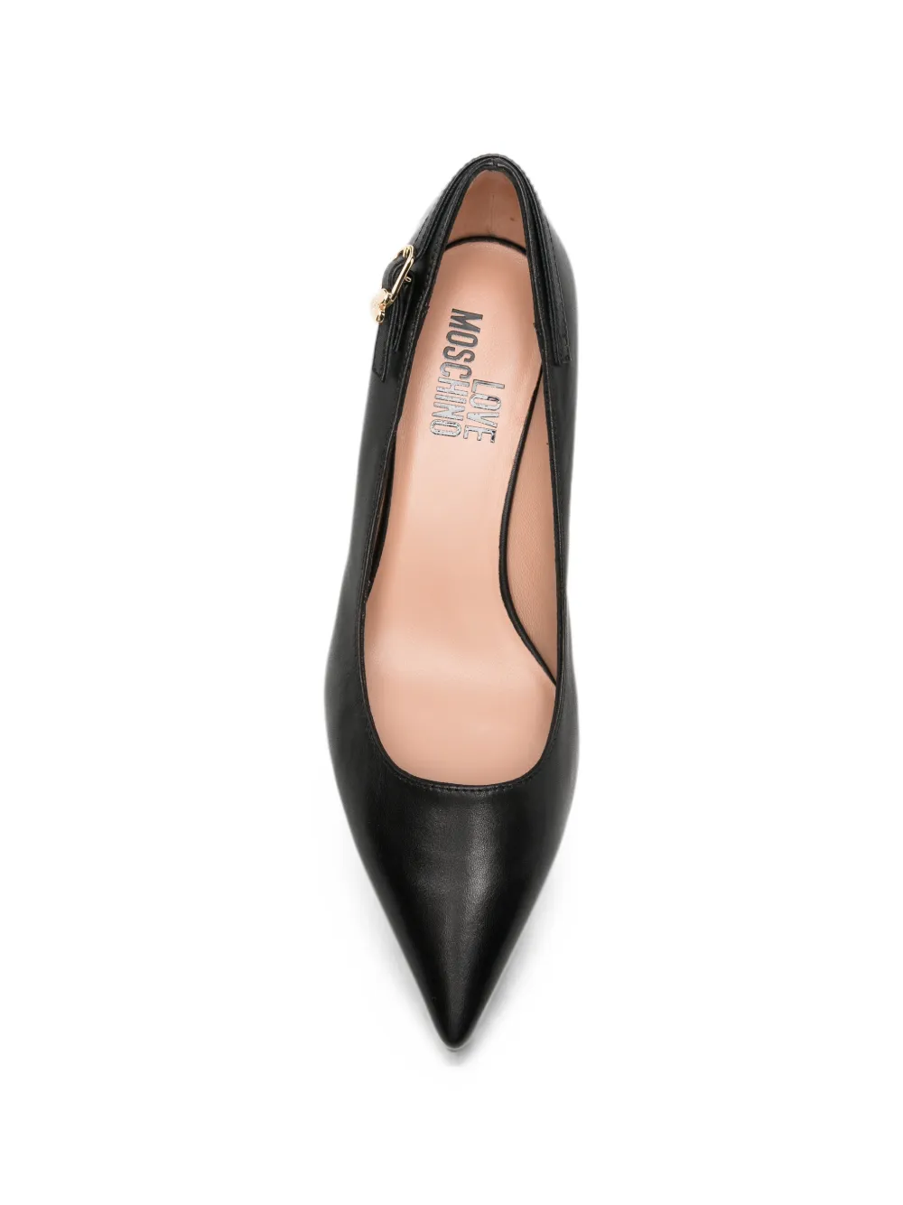 Love Moschino pointed-toe leather pumps Zwart