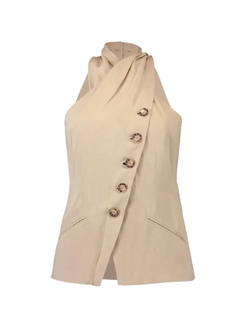 Veronica Beard asymmetric halterneck top