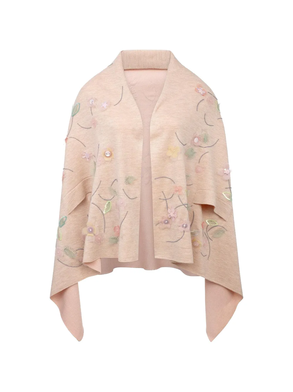 Bernadette Shirene floral-embellished shawl - Rosa