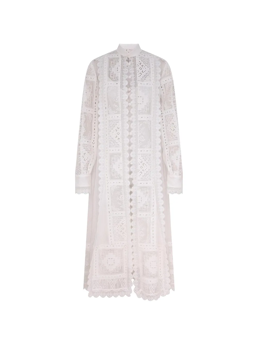 ZIMMERMANN midi Aster embroidered midi dress - Bianco