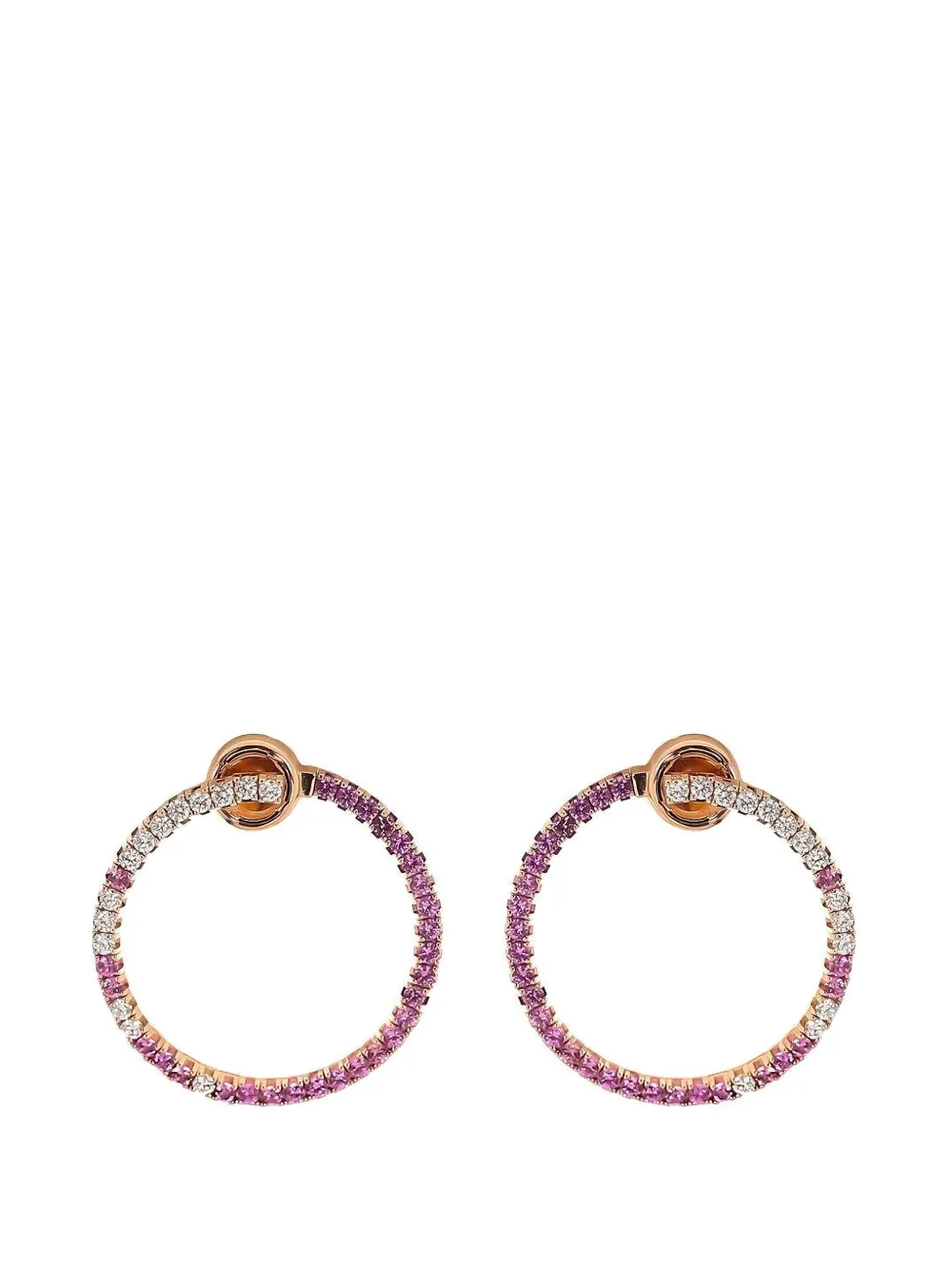 Roberto Demeglio diamond and pink sapphire hoop earrings - Rosa
