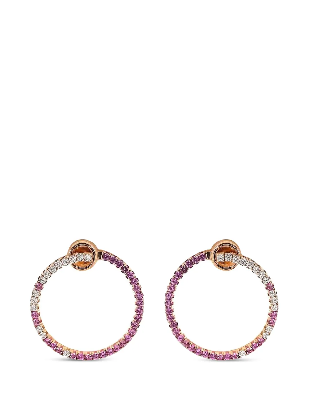 Roberto Demeglio diamond and pink sapphire hoop earrings - Rosa