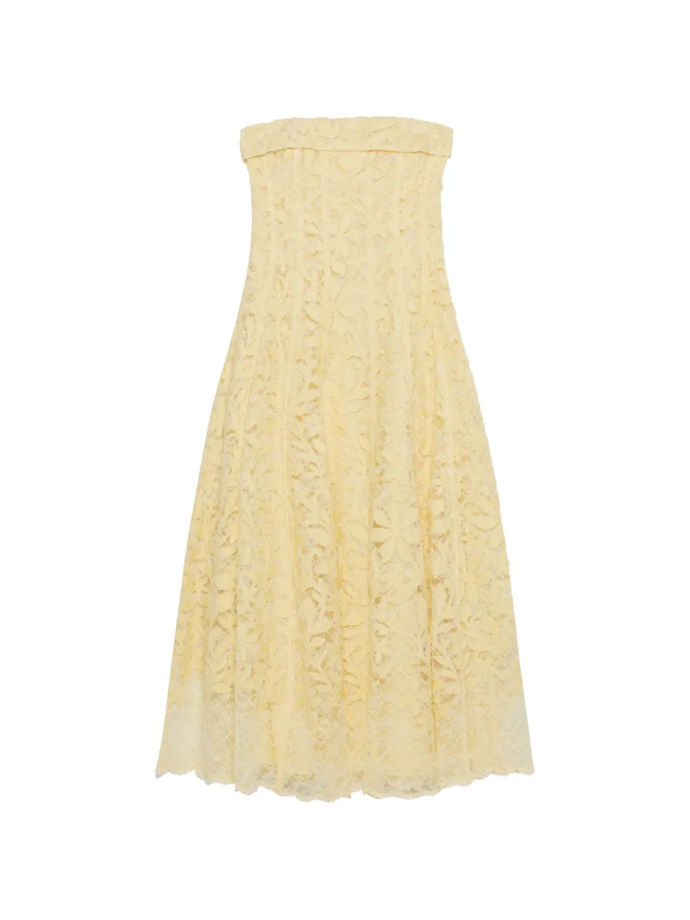 Simkhai strapless lace-overlay dress - Yellow