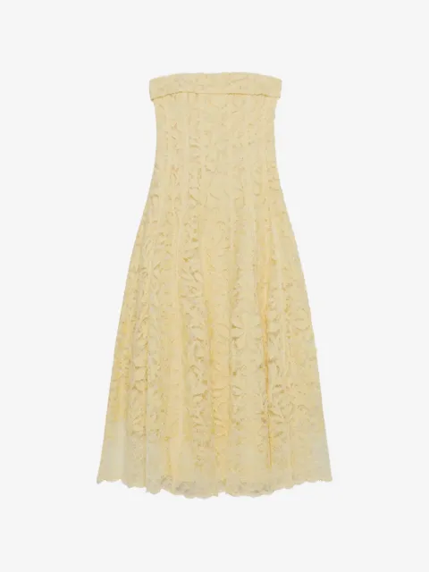 SIMKHAI  strapless lace-overlay dress