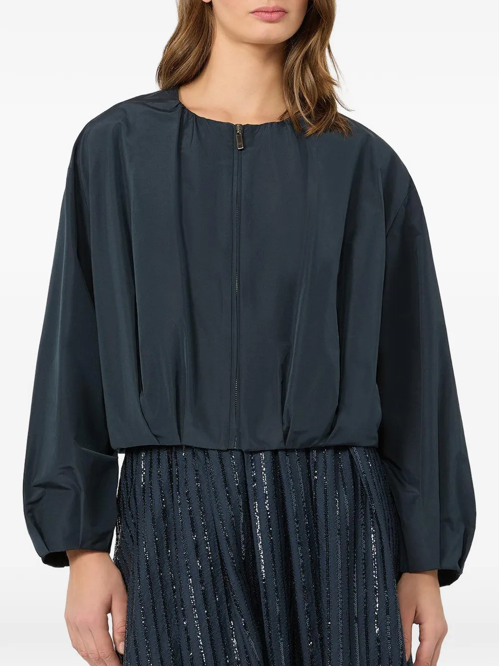 Weekend Max Mara Cropped-jacke Mit Reissverschluss In Blue