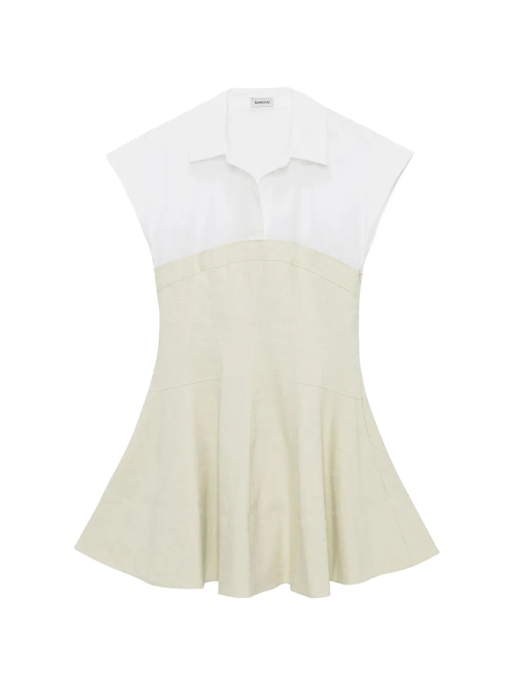 Simkhai Sundae panelled shirt dress - Nude
