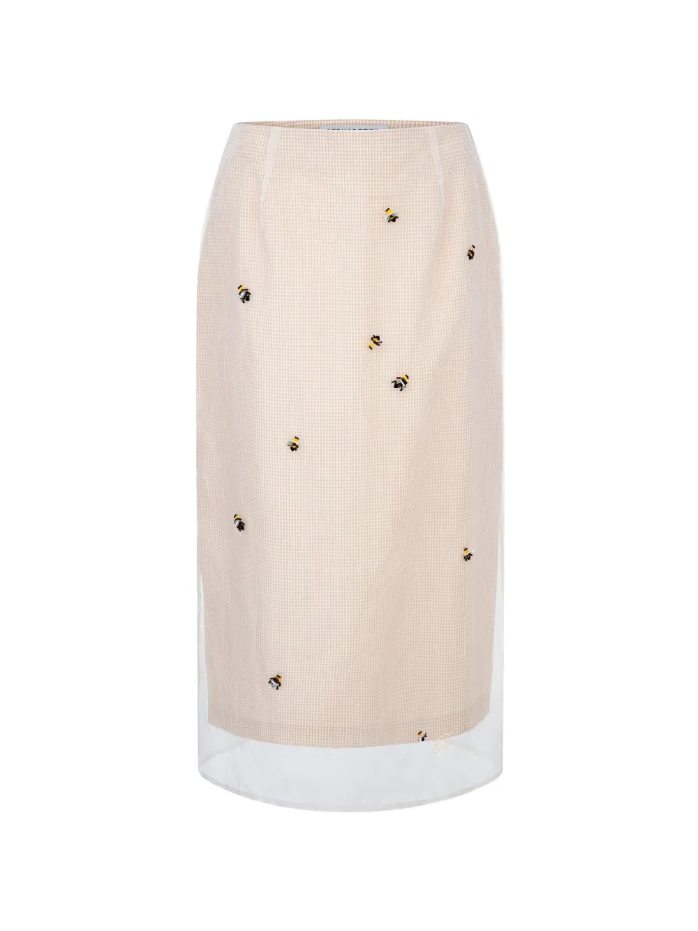 Bernadette Roxanne bee-embroidered mid skirt - Toni neutri