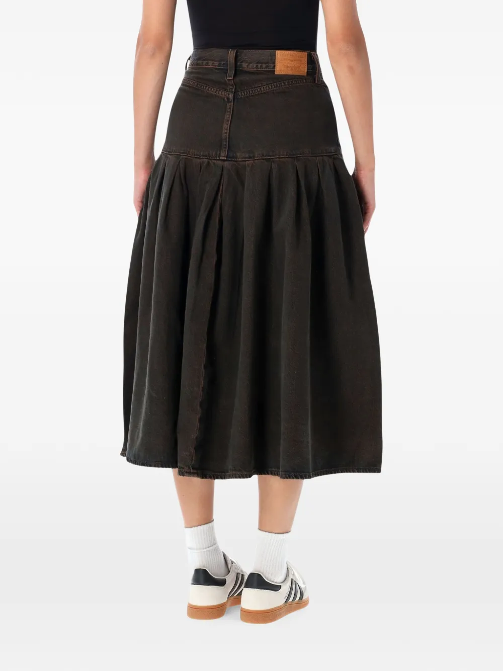 Levi's Denim midi-plooirok Bruin