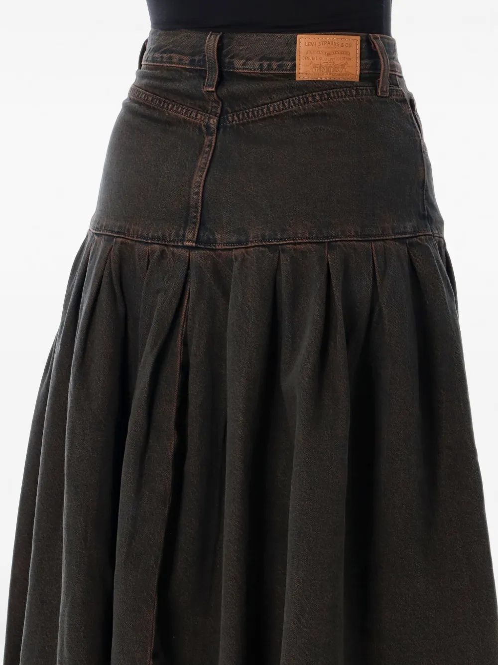 Levi's Denim midi-plooirok Bruin