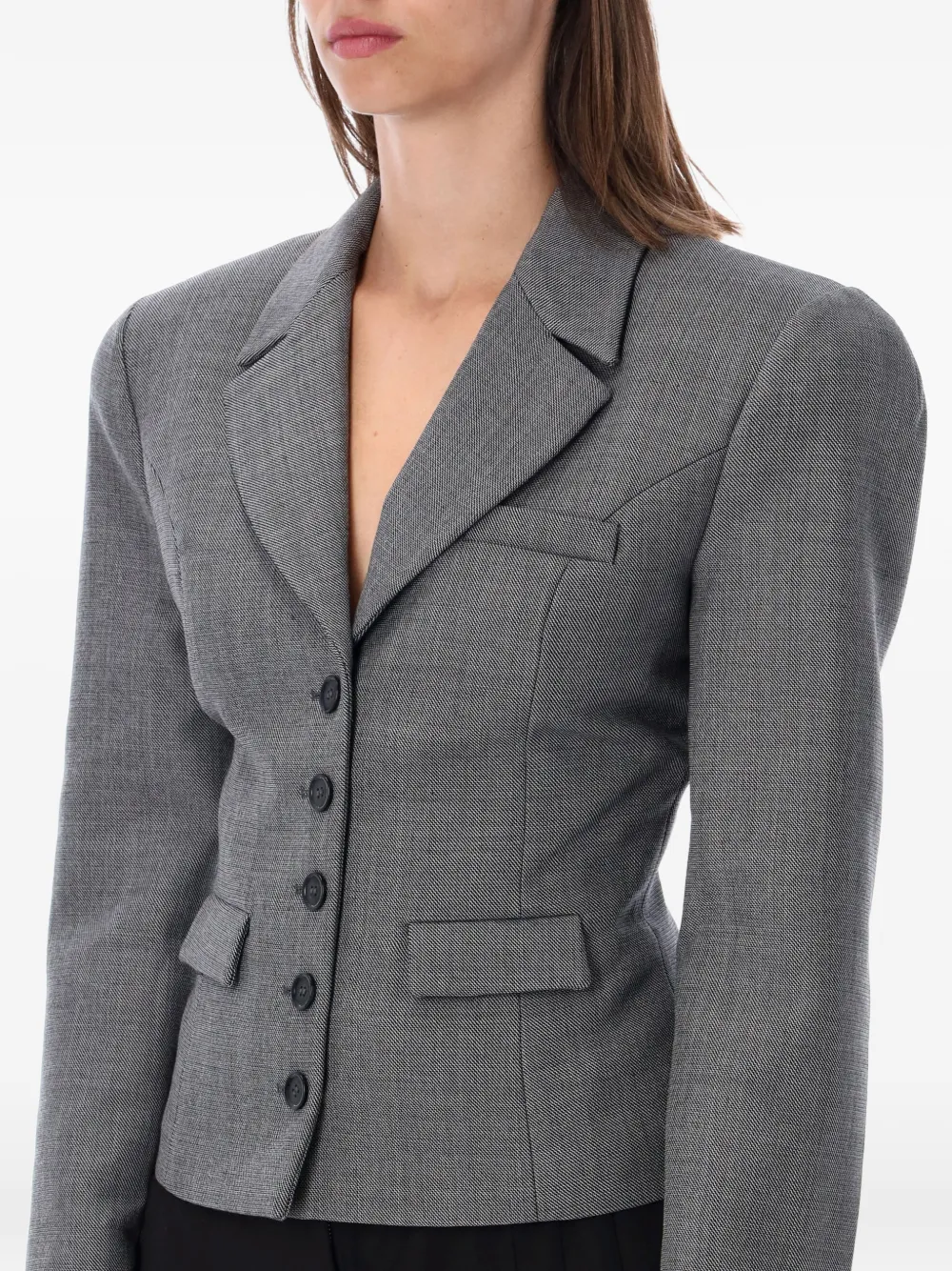 Magda Butrym Blazer met omslag en ceintuur Grijs