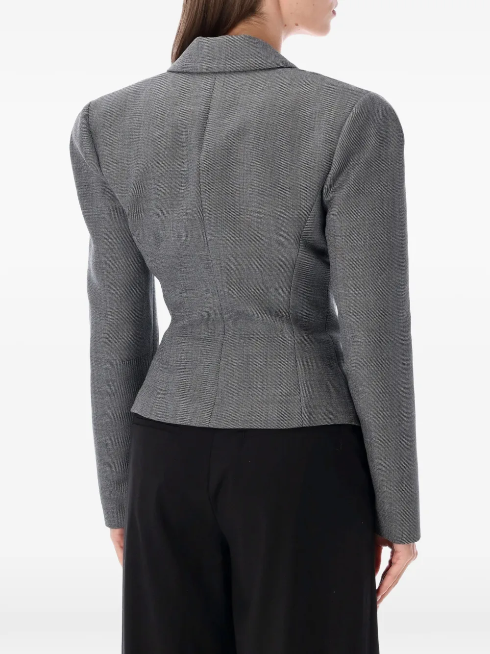 Magda Butrym Blazer met omslag en ceintuur Grijs