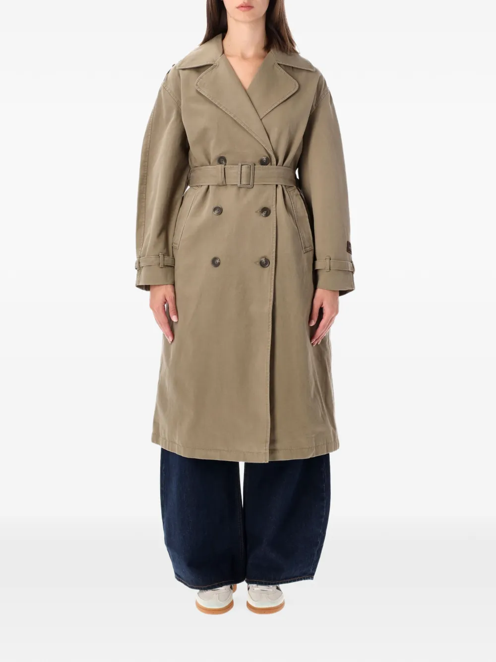 Levi's Trenchcoat met dubbele rij knopen en ceintuur Beige