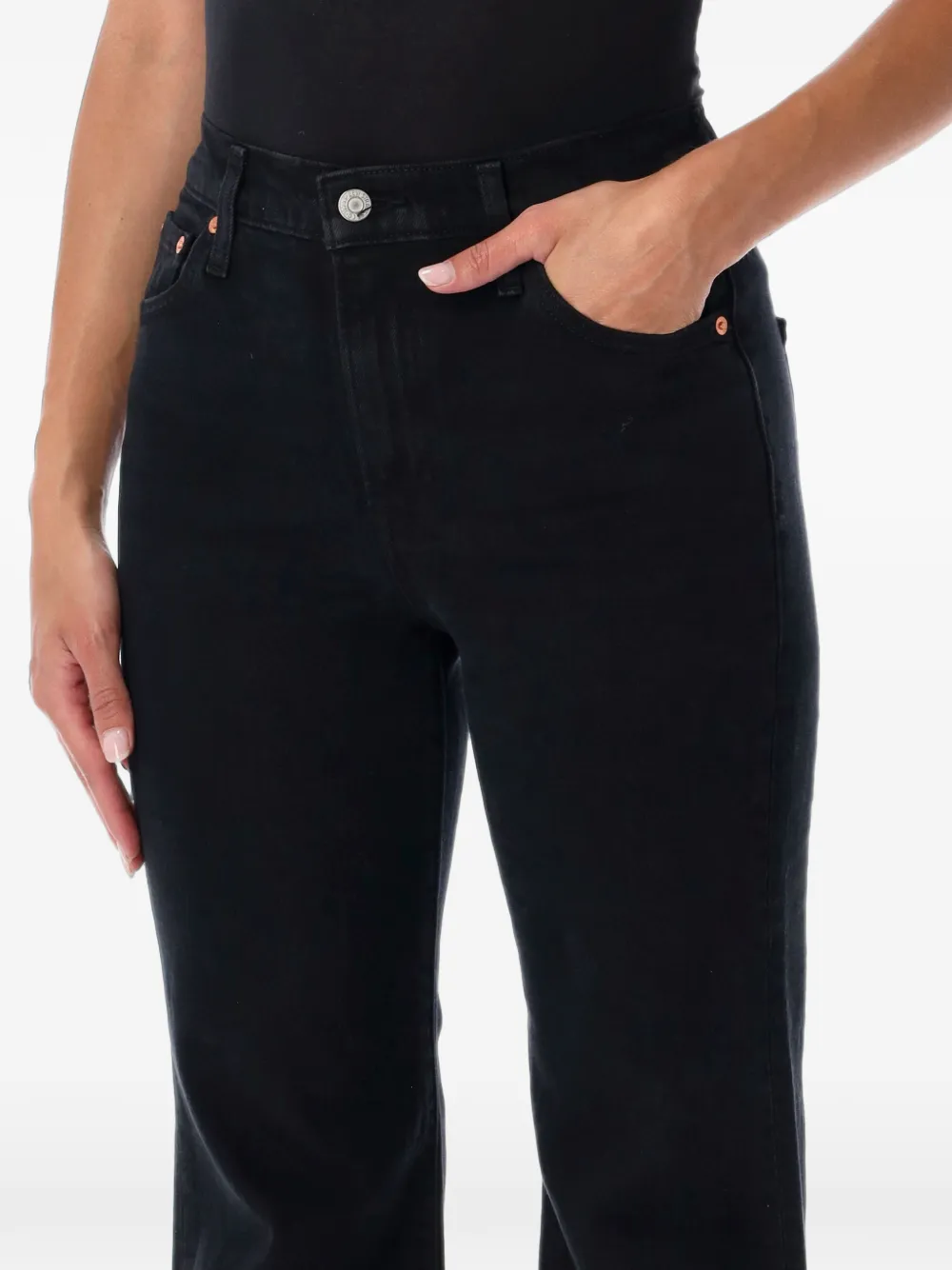Levi's high-waisted flared jeans Zwart