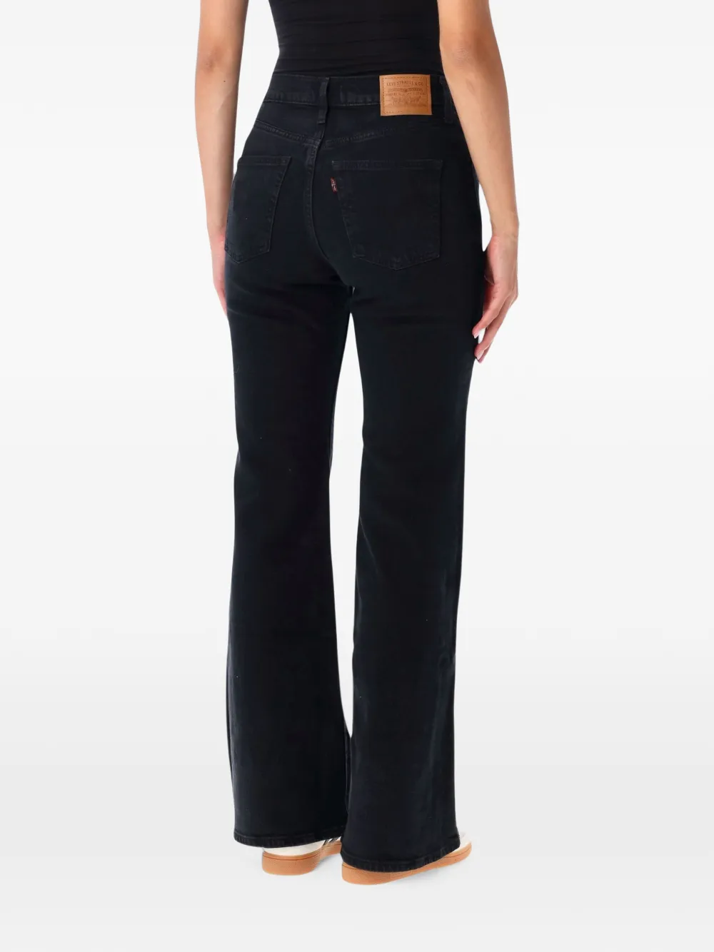 Levi's high-waisted flared jeans Zwart