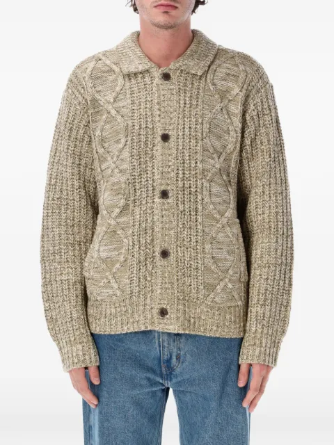 Obey Isar cable-knit button-up cardigan