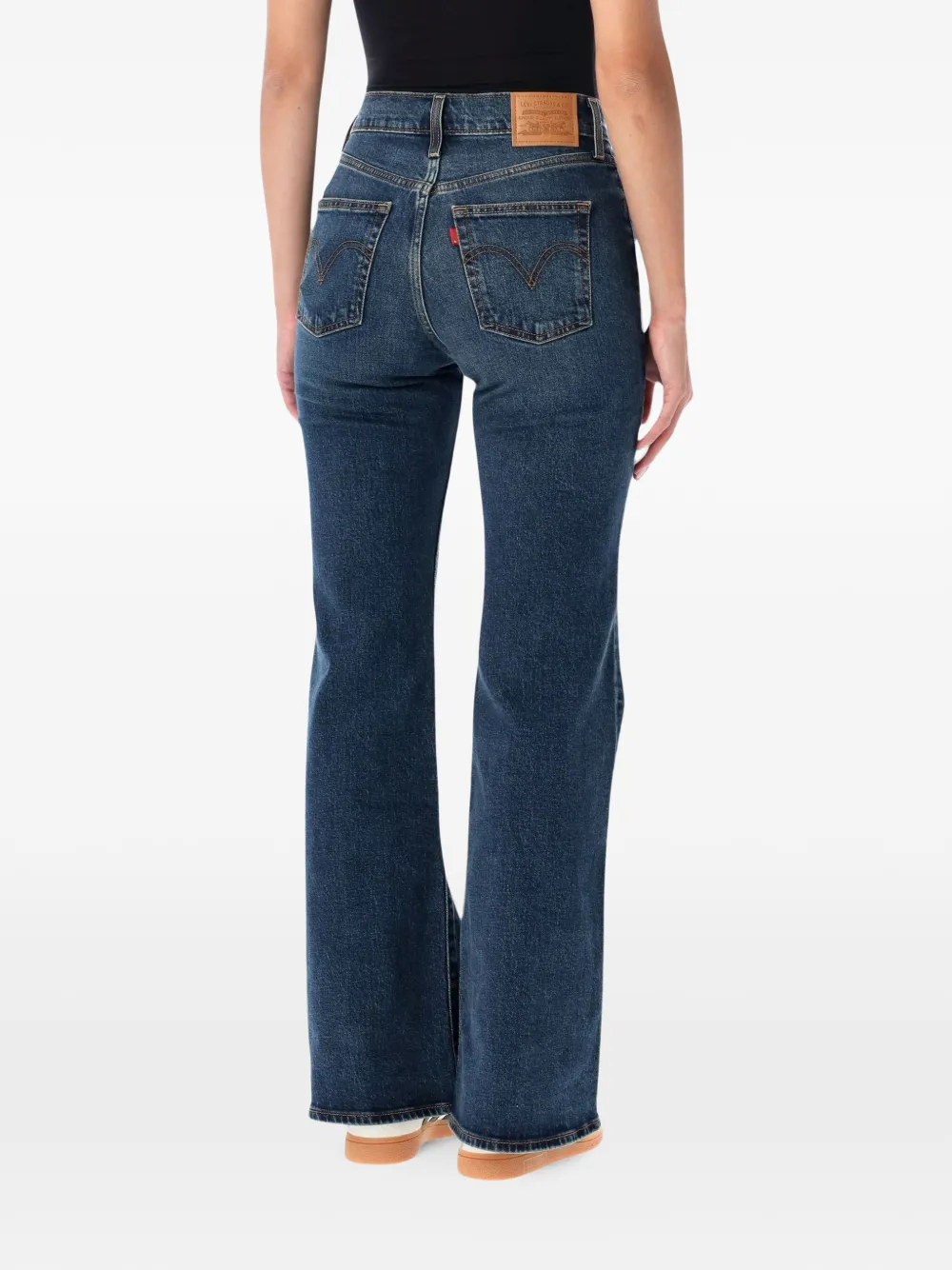 Levi's Ribcage flared jeans met verwassen effect Blauw