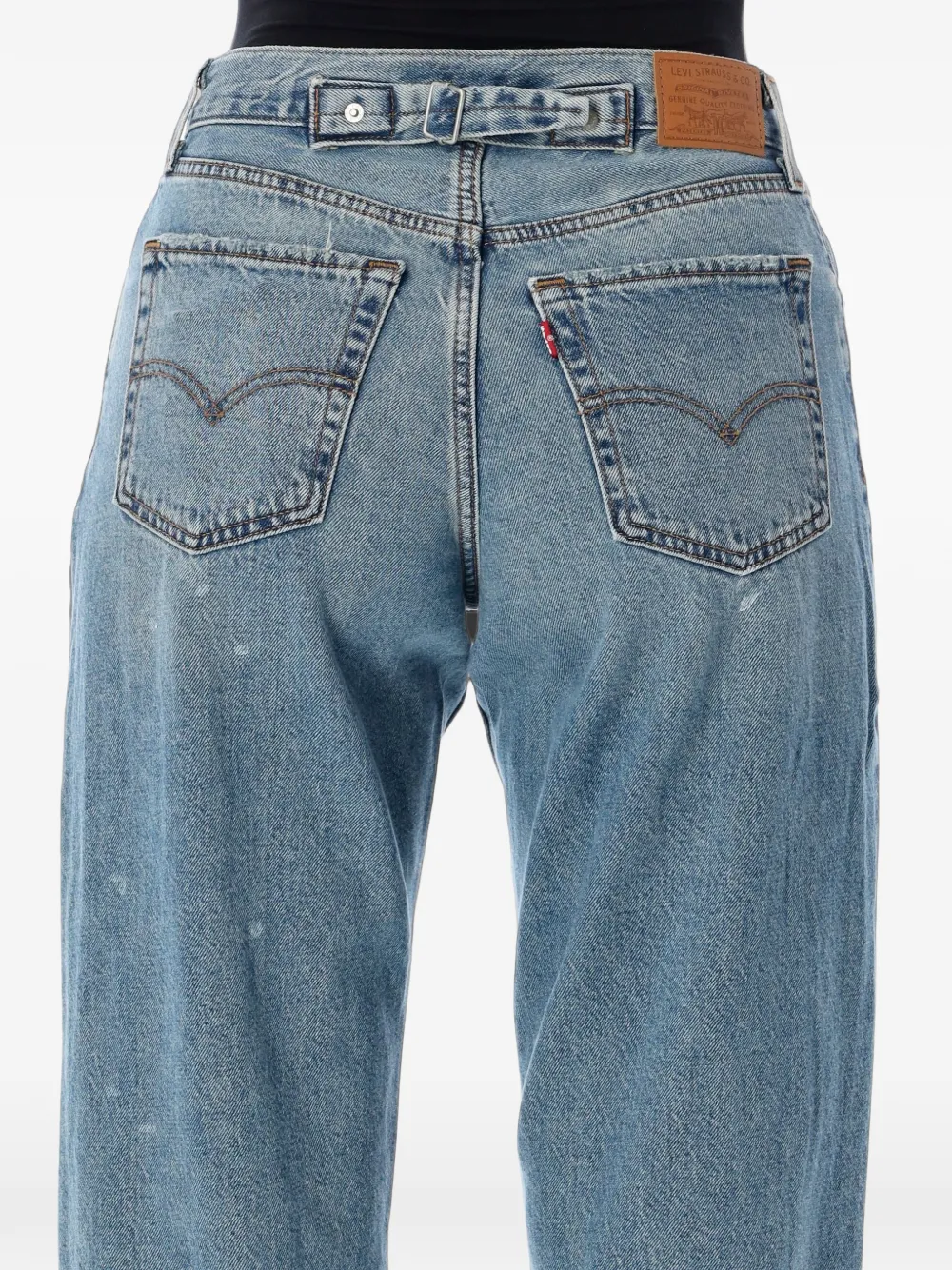 Levi's distressed cinched-back jeans Blauw