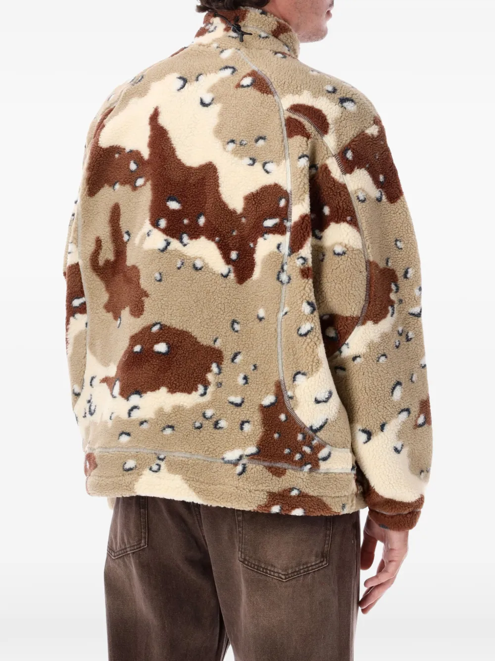 Obey Fleece jack met camouflage-print Beige
