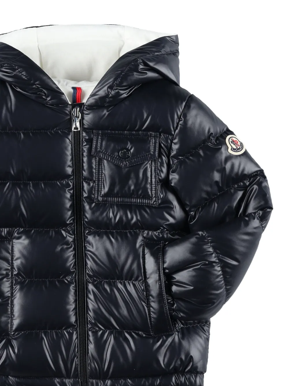 Moncler Enfant Mesles gewatteerde jas met capuchon Blauw