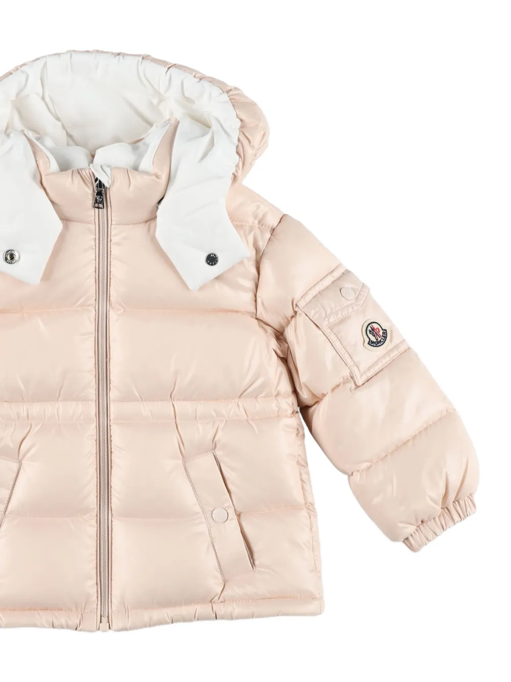Moncler Enfant Bady gewatteerde jas met capuchon Roze