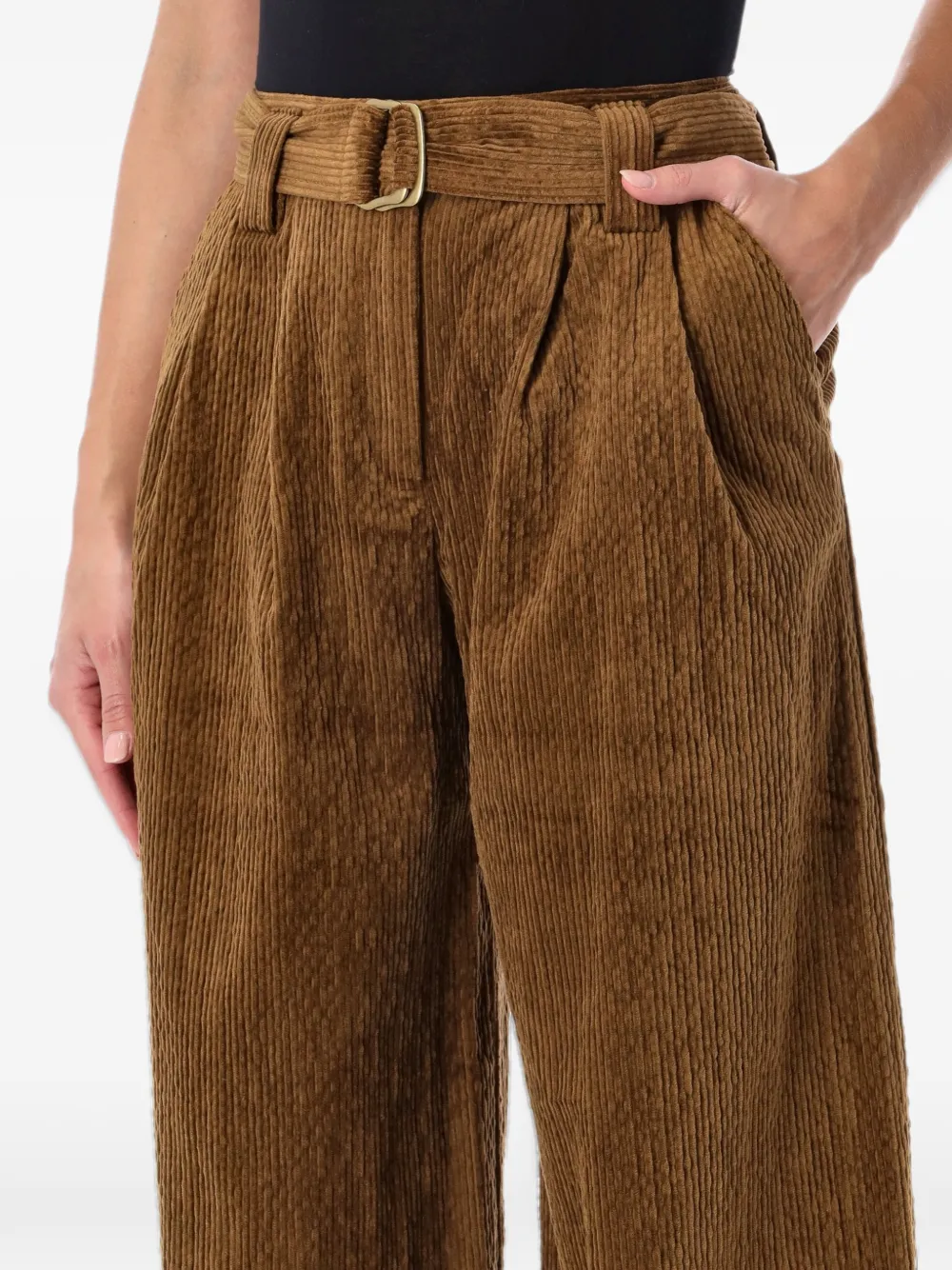 Sessùn Rivel belted corduroy trousers Bruin