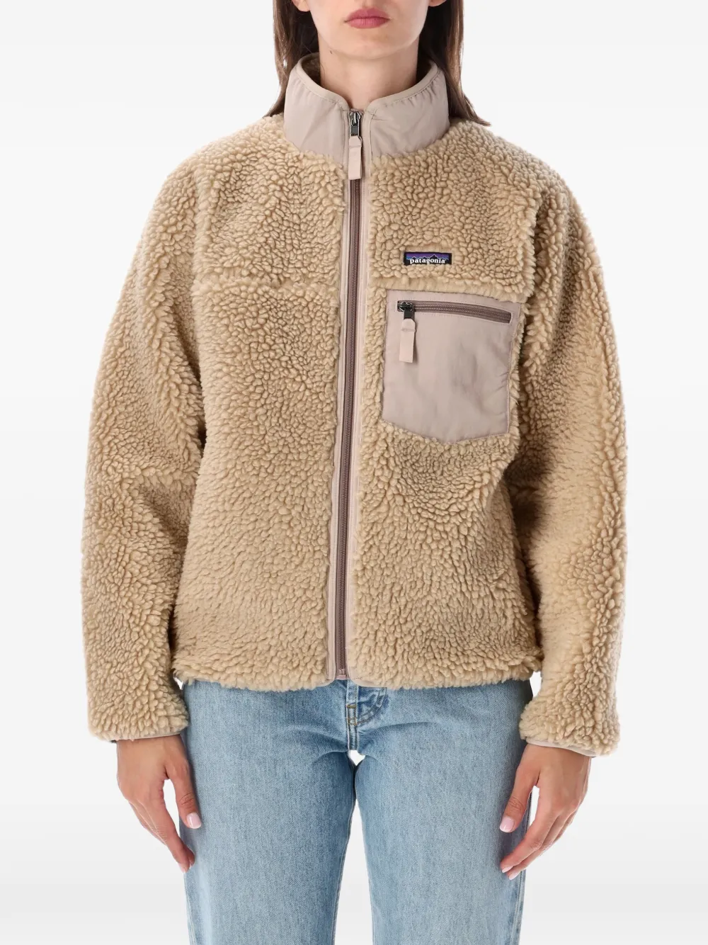 Patagonia fleece-texture zipped jacket - Nude