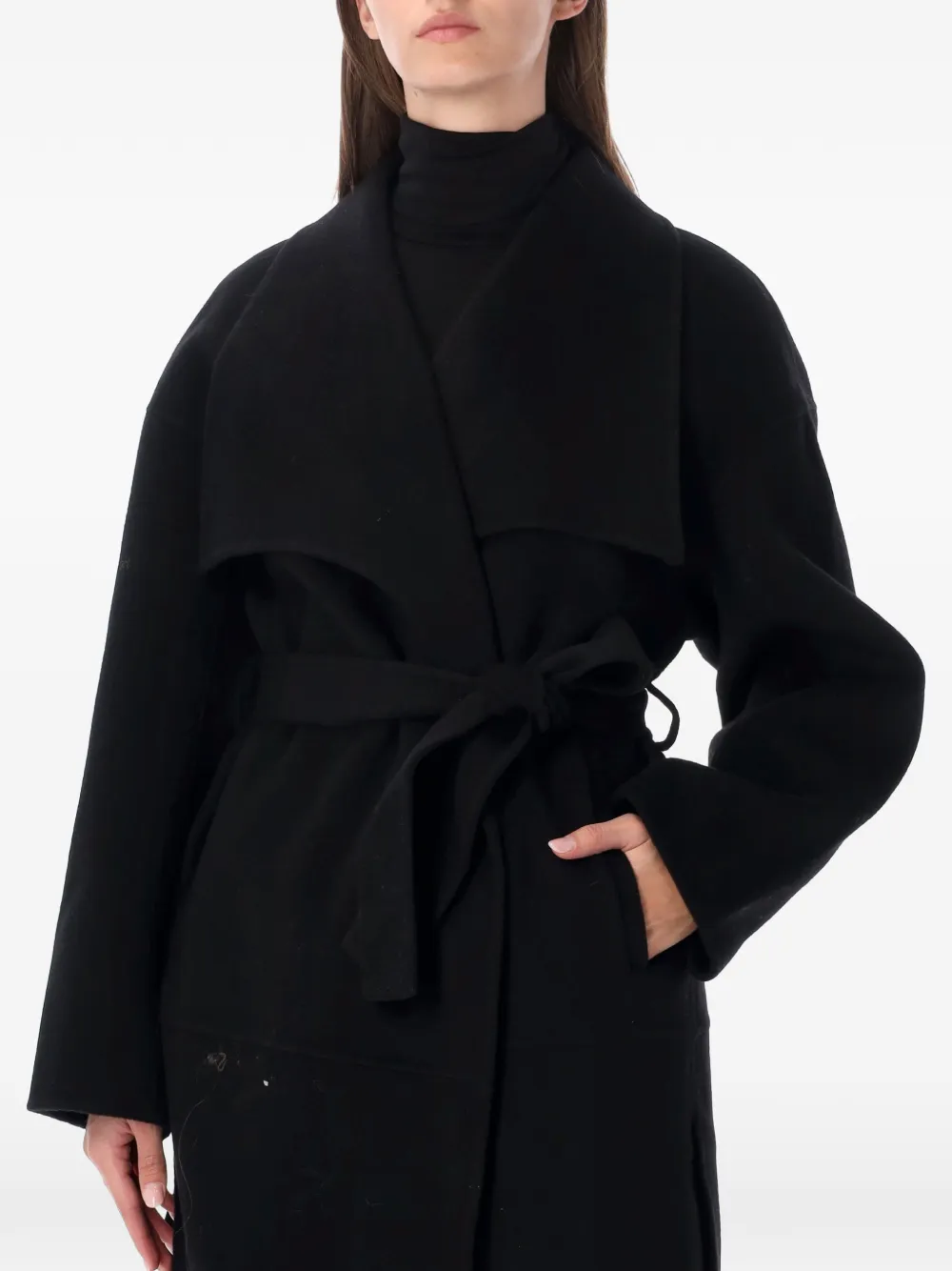 The Garment manteau ceinturé à col châle - Noir