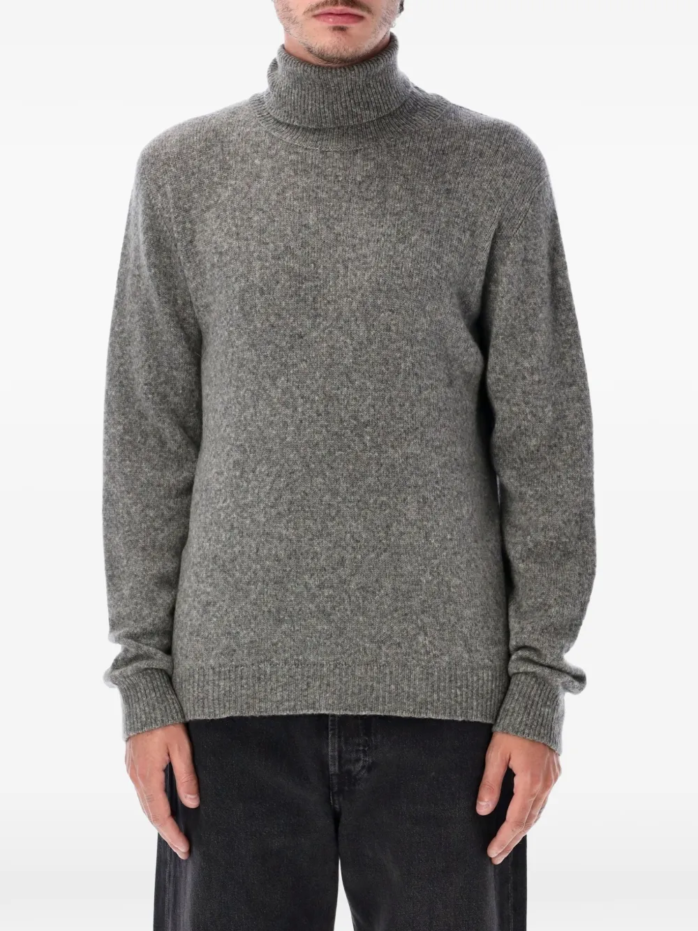 Roberto Collina Gestrickter Rollkragenpullover - Grau